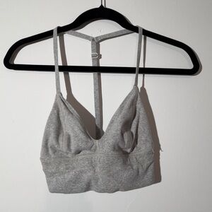 Lululemon Gray Racerback Bralette Adjustable Straps Sz 2 Sport Athleisure Yoga